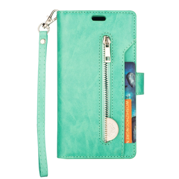 For Samsung Galaxy A6+ / Galaxy J8 (2018) Multifunctional Zipper Horizontal Flip Leather Case with Holder & Wallet & 9 Card Slots & Lanyard