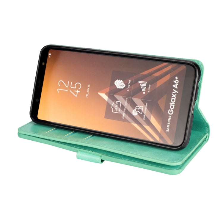 For Samsung Galaxy A6+ / Galaxy J8 (2018) Multifunctional Zipper Horizontal Flip Leather Case with Holder & Wallet & 9 Card Slots & Lanyard