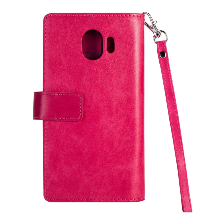 For Samsung Galaxy J4 (2018) EU Version Multifunctional Zipper Horizontal Flip Leather Case with Holder & Wallet & 9 Card Slots & Lanyard