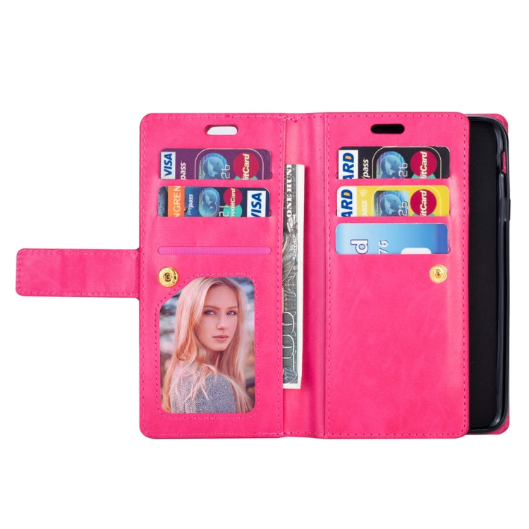 For Samsung Galaxy J4 (2018) EU Version Multifunctional Zipper Horizontal Flip Leather Case with Holder & Wallet & 9 Card Slots & Lanyard