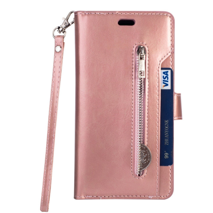 For Samsung Galaxy J4 (2018) EU Version Multifunctional Zipper Horizontal Flip Leather Case with Holder & Wallet & 9 Card Slots & Lanyard