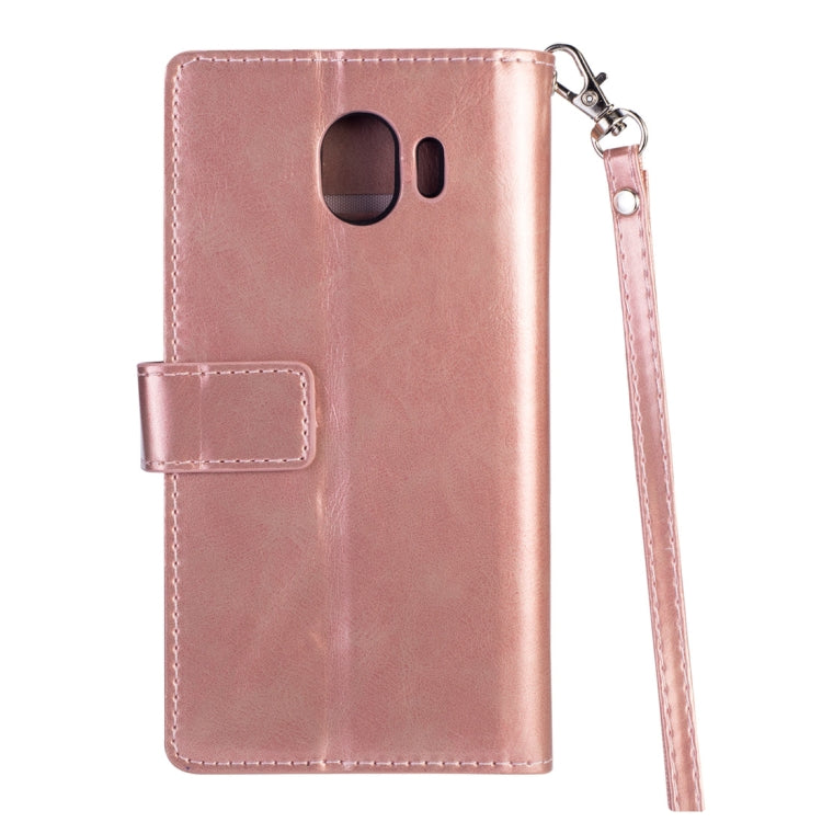 For Samsung Galaxy J4 (2018) EU Version Multifunctional Zipper Horizontal Flip Leather Case with Holder & Wallet & 9 Card Slots & Lanyard