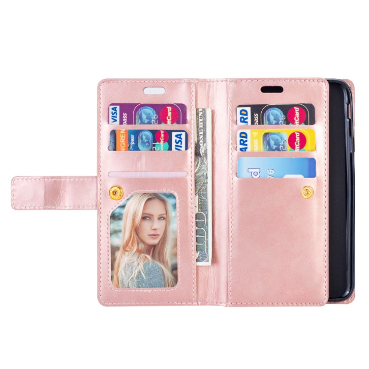 For Samsung Galaxy J4 (2018) EU Version Multifunctional Zipper Horizontal Flip Leather Case with Holder & Wallet & 9 Card Slots & Lanyard
