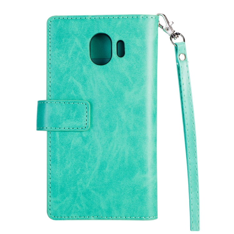 For Samsung Galaxy J4 (2018) EU Version Multifunctional Zipper Horizontal Flip Leather Case with Holder & Wallet & 9 Card Slots & Lanyard