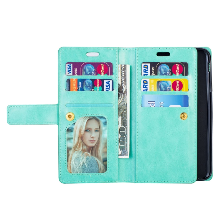 For Samsung Galaxy J4 (2018) EU Version Multifunctional Zipper Horizontal Flip Leather Case with Holder & Wallet & 9 Card Slots & Lanyard