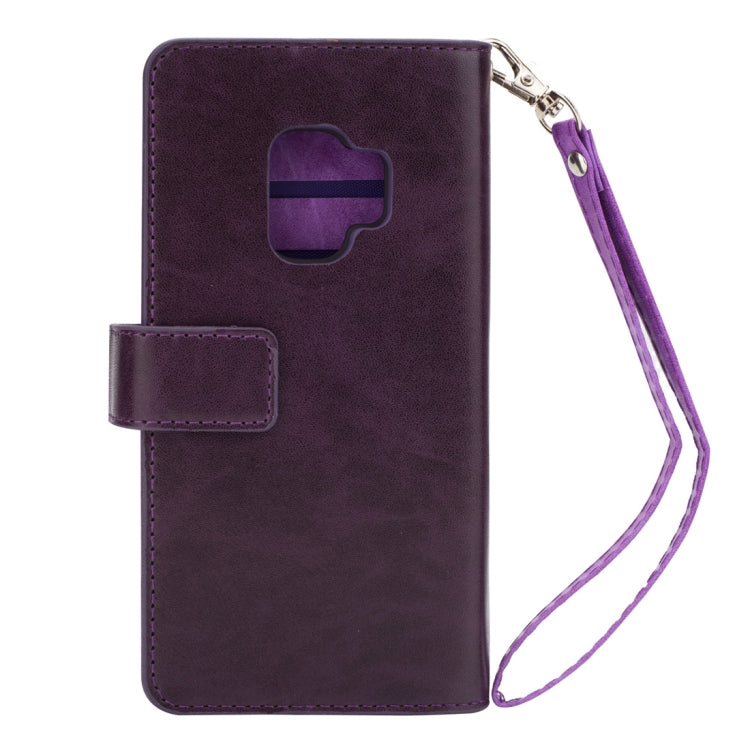 For Samsung Galaxy S9 Multifunctional Zipper Horizontal Flip Leather Case with Holder & Wallet & 9 Card Slots & Lanyard