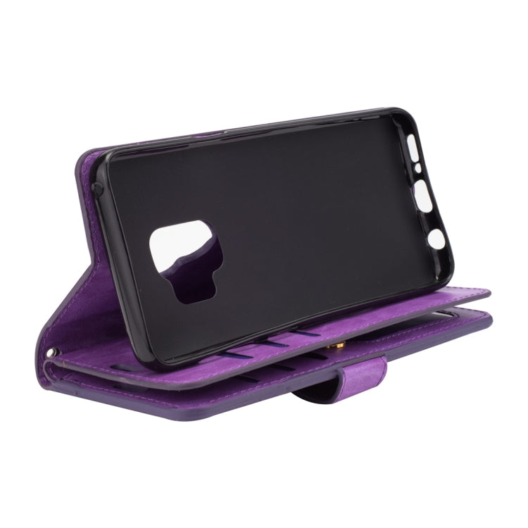For Samsung Galaxy S9 Multifunctional Zipper Horizontal Flip Leather Case with Holder & Wallet & 9 Card Slots & Lanyard