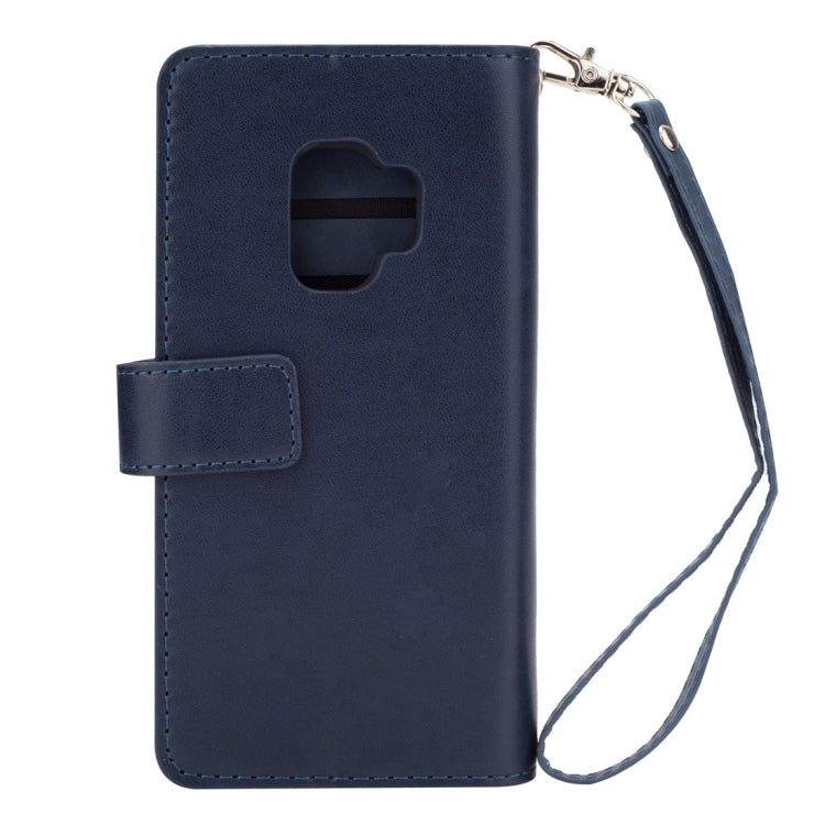 For Samsung Galaxy S9 Multifunctional Zipper Horizontal Flip Leather Case with Holder & Wallet & 9 Card Slots & Lanyard