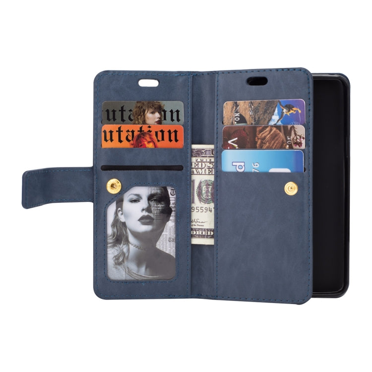 For Samsung Galaxy S9 Multifunctional Zipper Horizontal Flip Leather Case with Holder & Wallet & 9 Card Slots & Lanyard