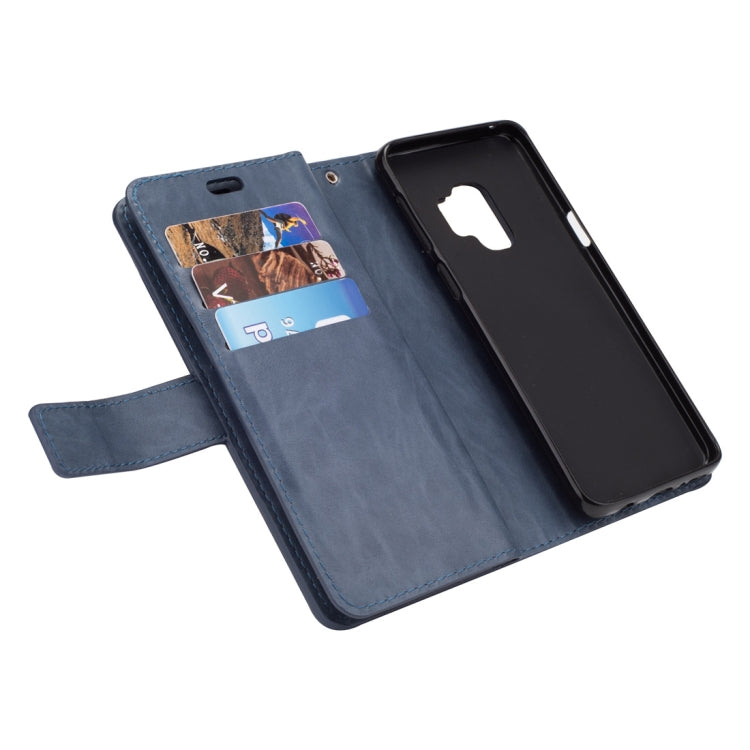 For Samsung Galaxy S9 Multifunctional Zipper Horizontal Flip Leather Case with Holder & Wallet & 9 Card Slots & Lanyard