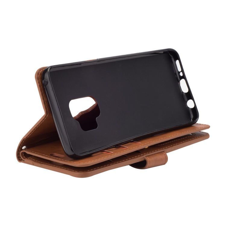 For Samsung Galaxy S9 Multifunctional Zipper Horizontal Flip Leather Case with Holder & Wallet & 9 Card Slots & Lanyard
