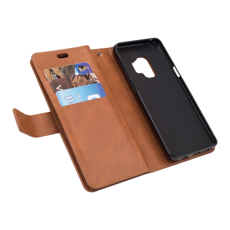 For Samsung Galaxy S9 Multifunctional Zipper Horizontal Flip Leather Case with Holder & Wallet & 9 Card Slots & Lanyard