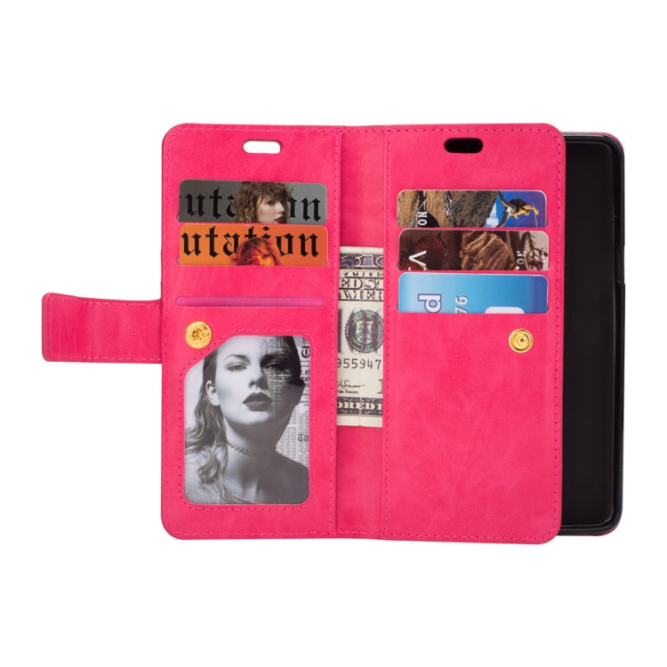 For Samsung Galaxy S9 Multifunctional Zipper Horizontal Flip Leather Case with Holder & Wallet & 9 Card Slots & Lanyard