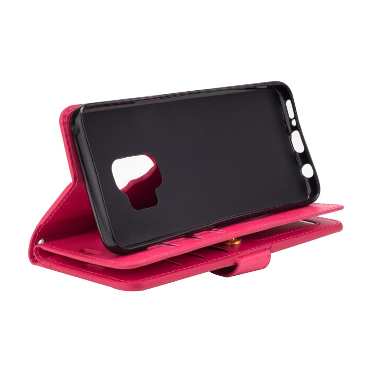 For Samsung Galaxy S9 Multifunctional Zipper Horizontal Flip Leather Case with Holder & Wallet & 9 Card Slots & Lanyard