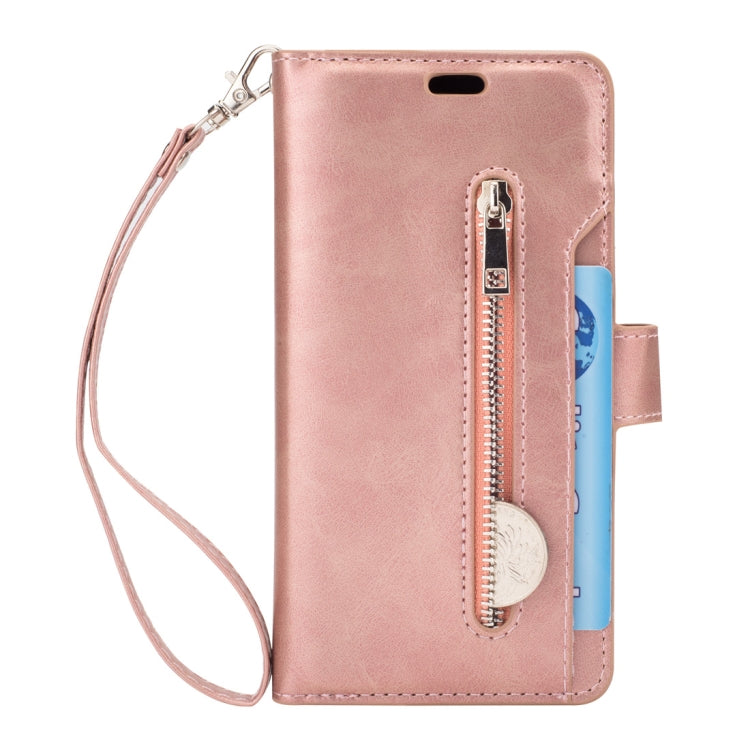For Samsung Galaxy S9 Multifunctional Zipper Horizontal Flip Leather Case with Holder & Wallet & 9 Card Slots & Lanyard