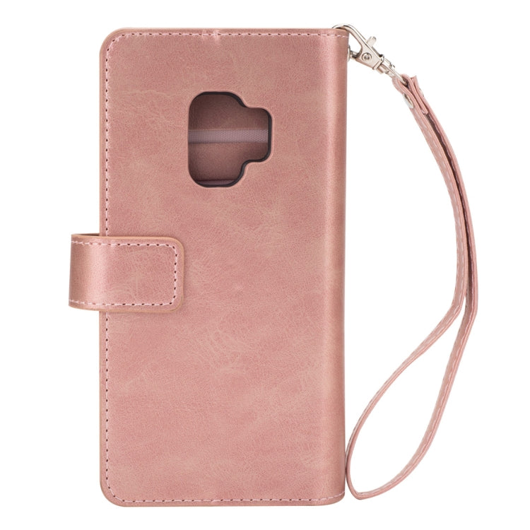 For Samsung Galaxy S9 Multifunctional Zipper Horizontal Flip Leather Case with Holder & Wallet & 9 Card Slots & Lanyard