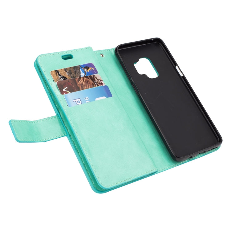 For Samsung Galaxy S9 Multifunctional Zipper Horizontal Flip Leather Case with Holder & Wallet & 9 Card Slots & Lanyard