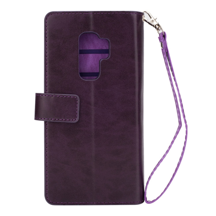 For Samsung Galaxy S9+ Multifunctional Zipper Horizontal Flip Leather Case with Holder & Wallet & 9 Card Slots & Lanyard