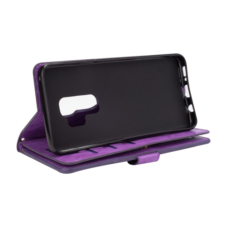 For Samsung Galaxy S9+ Multifunctional Zipper Horizontal Flip Leather Case with Holder & Wallet & 9 Card Slots & Lanyard