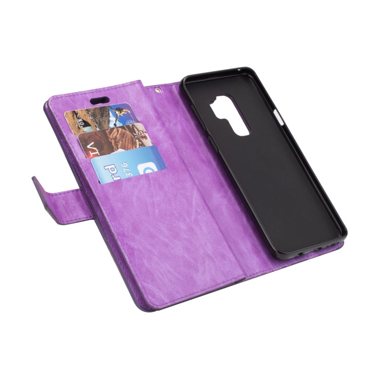 For Samsung Galaxy S9+ Multifunctional Zipper Horizontal Flip Leather Case with Holder & Wallet & 9 Card Slots & Lanyard
