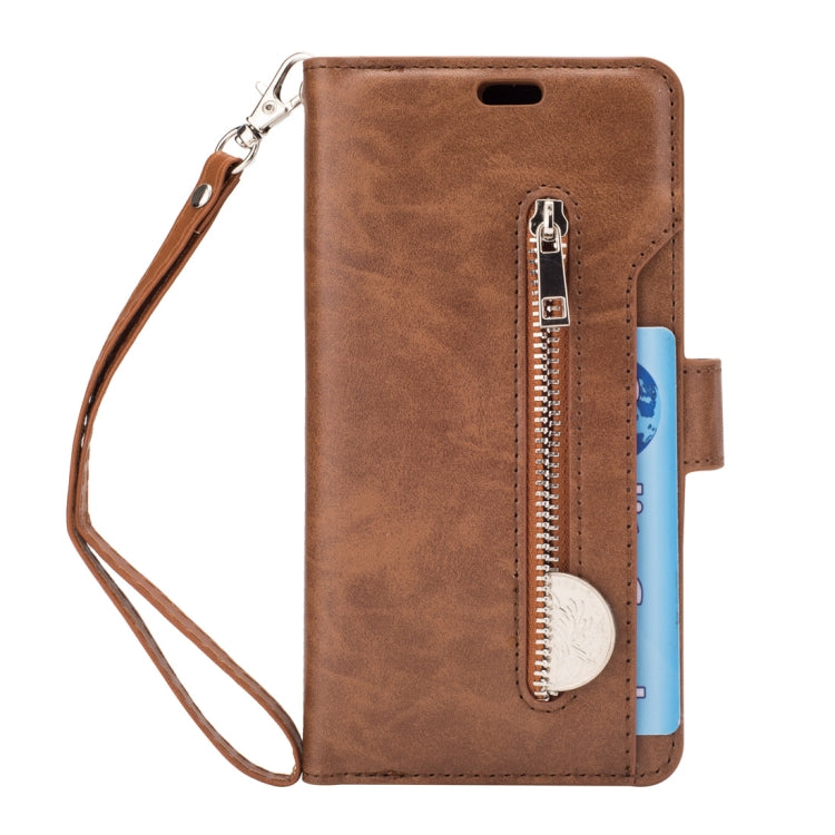 For Samsung Galaxy S9+ Multifunctional Zipper Horizontal Flip Leather Case with Holder & Wallet & 9 Card Slots & Lanyard