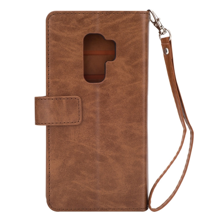 For Samsung Galaxy S9+ Multifunctional Zipper Horizontal Flip Leather Case with Holder & Wallet & 9 Card Slots & Lanyard