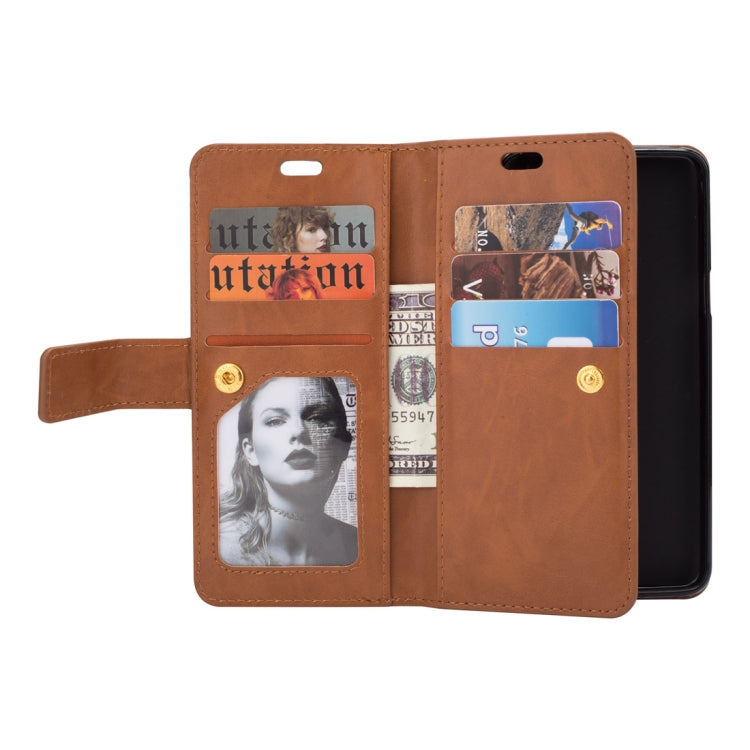 For Samsung Galaxy S9+ Multifunctional Zipper Horizontal Flip Leather Case with Holder & Wallet & 9 Card Slots & Lanyard