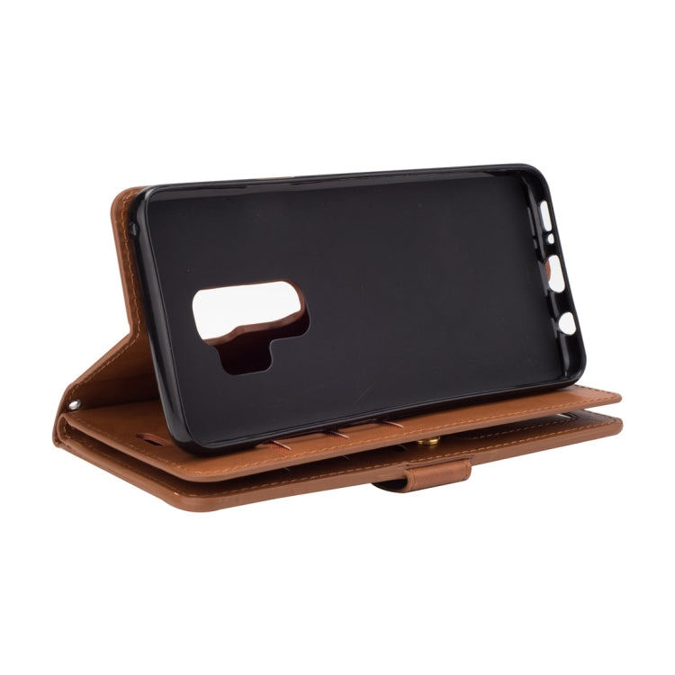 For Samsung Galaxy S9+ Multifunctional Zipper Horizontal Flip Leather Case with Holder & Wallet & 9 Card Slots & Lanyard