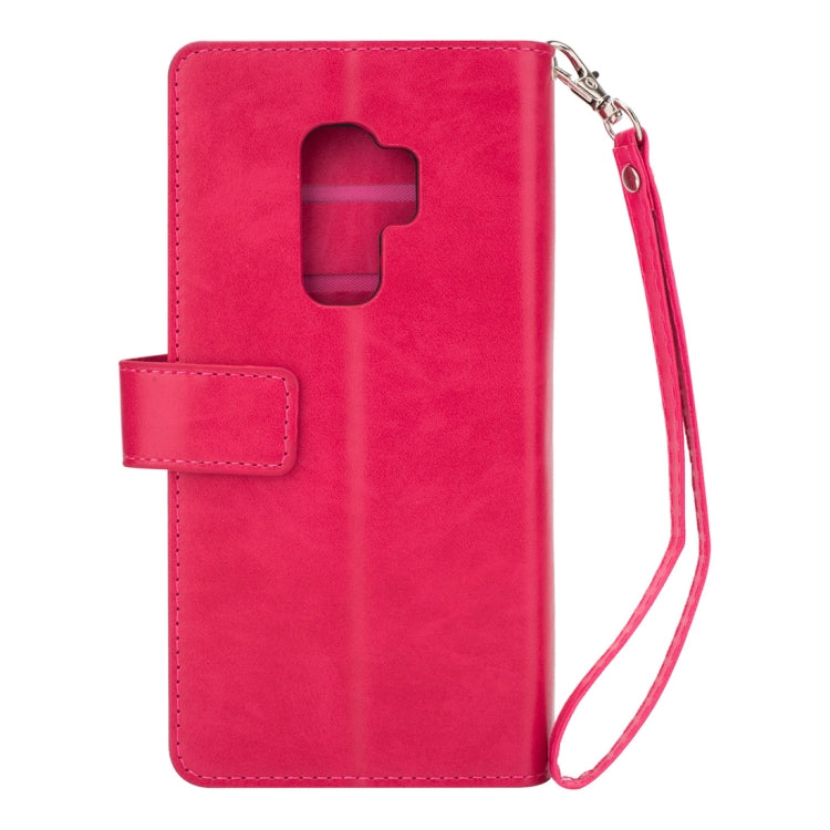 For Samsung Galaxy S9+ Multifunctional Zipper Horizontal Flip Leather Case with Holder & Wallet & 9 Card Slots & Lanyard
