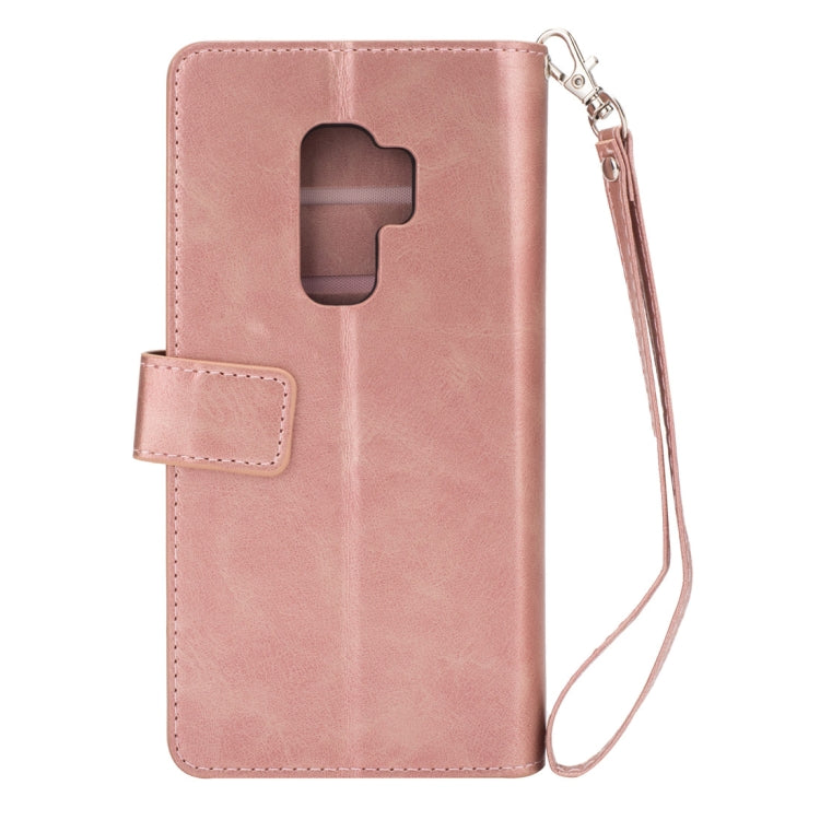 For Samsung Galaxy S9+ Multifunctional Zipper Horizontal Flip Leather Case with Holder & Wallet & 9 Card Slots & Lanyard