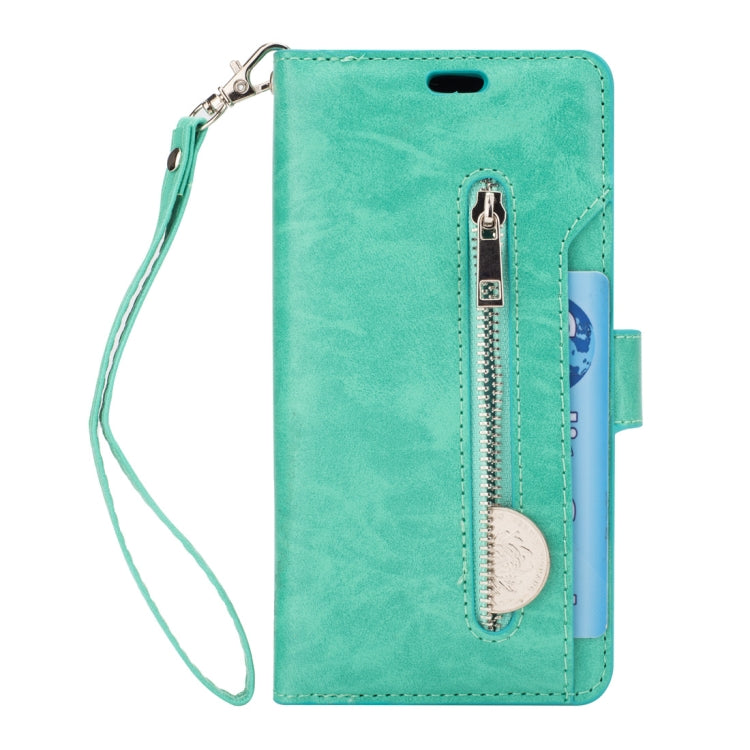 For Samsung Galaxy S9+ Multifunctional Zipper Horizontal Flip Leather Case with Holder & Wallet & 9 Card Slots & Lanyard