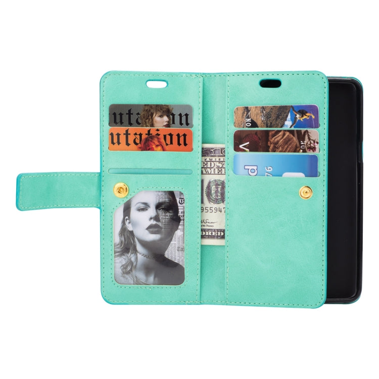 For Samsung Galaxy S9+ Multifunctional Zipper Horizontal Flip Leather Case with Holder & Wallet & 9 Card Slots & Lanyard