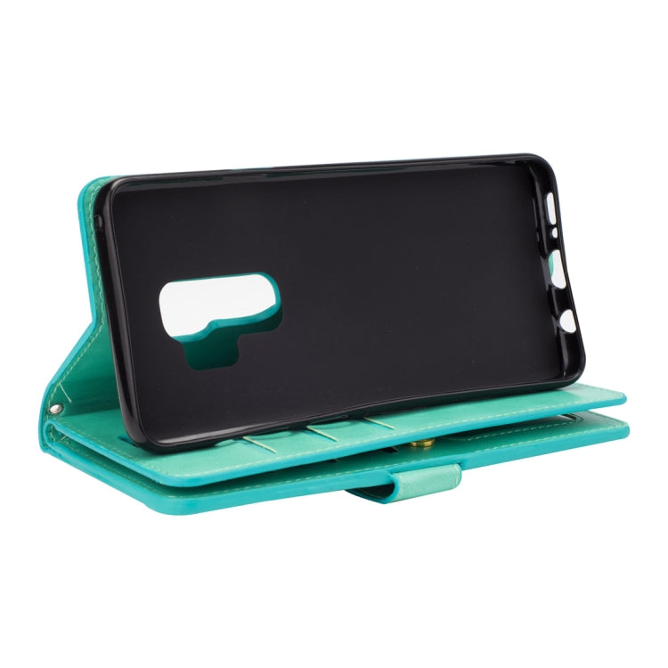 For Samsung Galaxy S9+ Multifunctional Zipper Horizontal Flip Leather Case with Holder & Wallet & 9 Card Slots & Lanyard