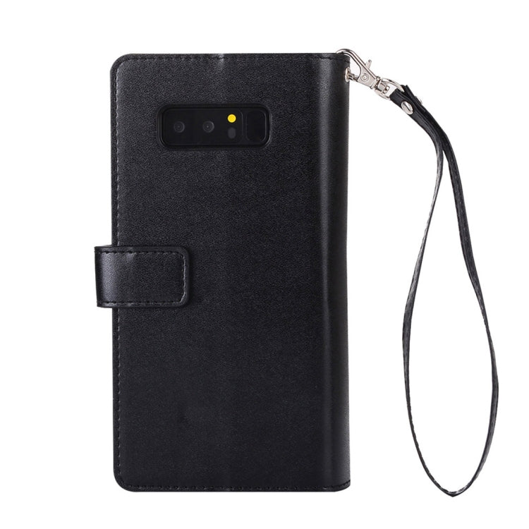 For Samsung Galaxy Note8 Multifunctional Zipper Horizontal Flip Leather Case with Holder & Wallet & 9 Card Slots & Lanyard