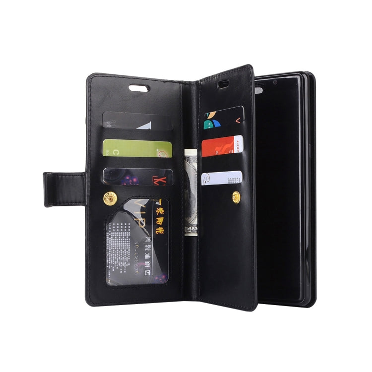 For Samsung Galaxy Note8 Multifunctional Zipper Horizontal Flip Leather Case with Holder & Wallet & 9 Card Slots & Lanyard
