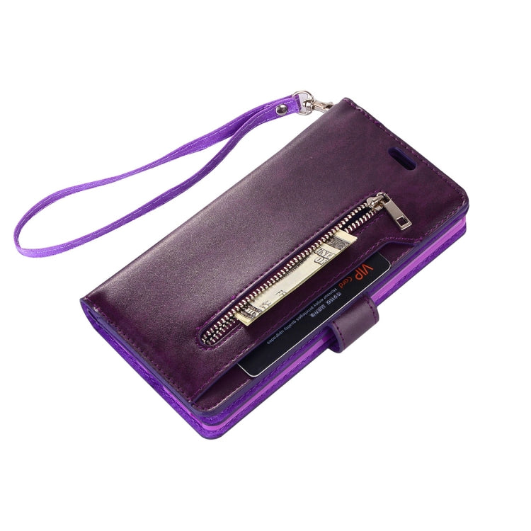 For Samsung Galaxy Note8 Multifunctional Zipper Horizontal Flip Leather Case with Holder & Wallet & 9 Card Slots & Lanyard