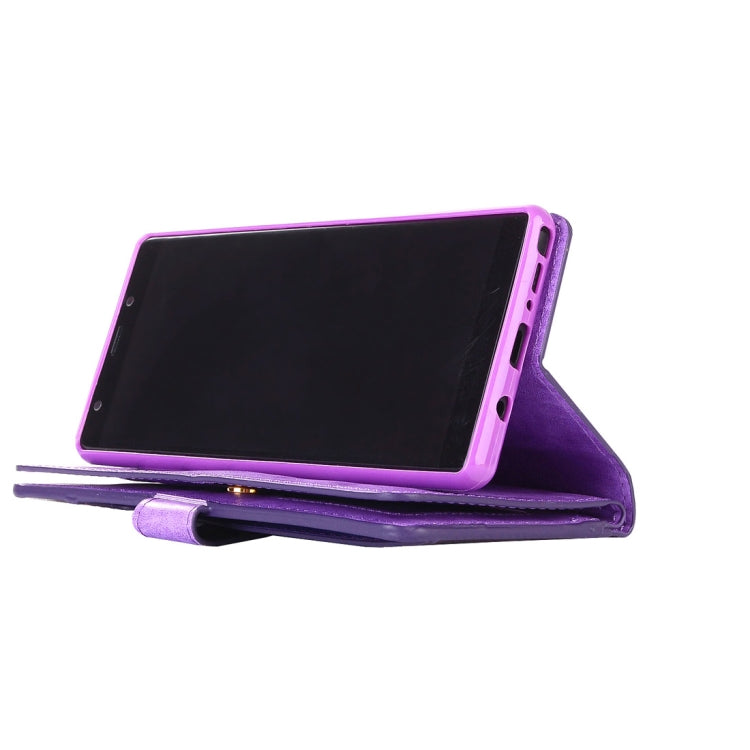 For Samsung Galaxy Note8 Multifunctional Zipper Horizontal Flip Leather Case with Holder & Wallet & 9 Card Slots & Lanyard