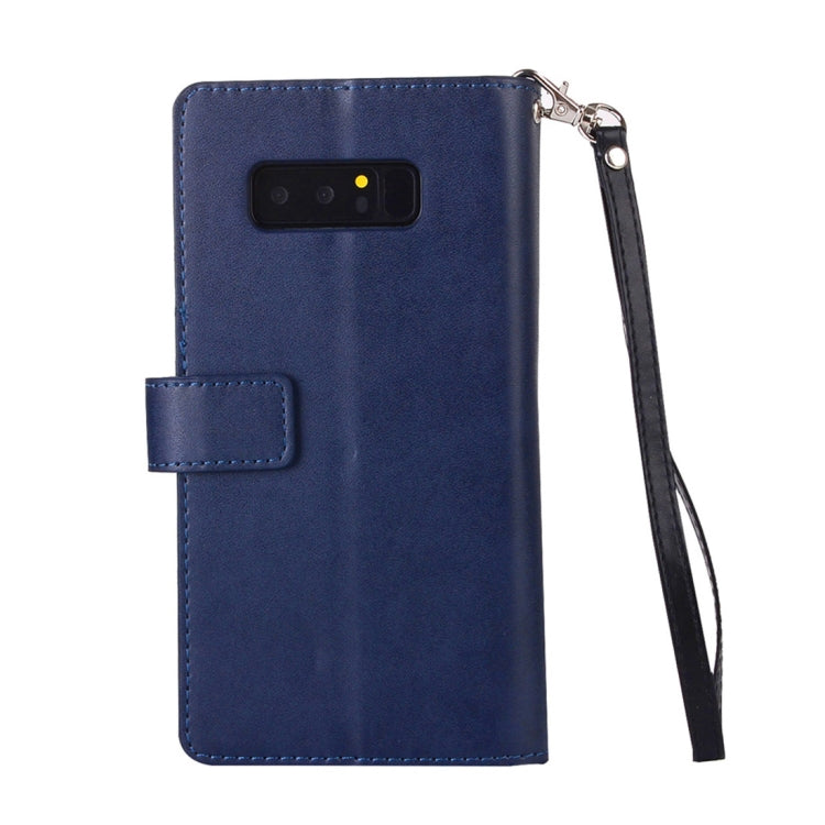 For Samsung Galaxy Note8 Multifunctional Zipper Horizontal Flip Leather Case with Holder & Wallet & 9 Card Slots & Lanyard