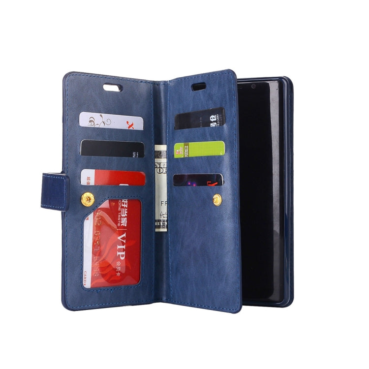 For Samsung Galaxy Note8 Multifunctional Zipper Horizontal Flip Leather Case with Holder & Wallet & 9 Card Slots & Lanyard