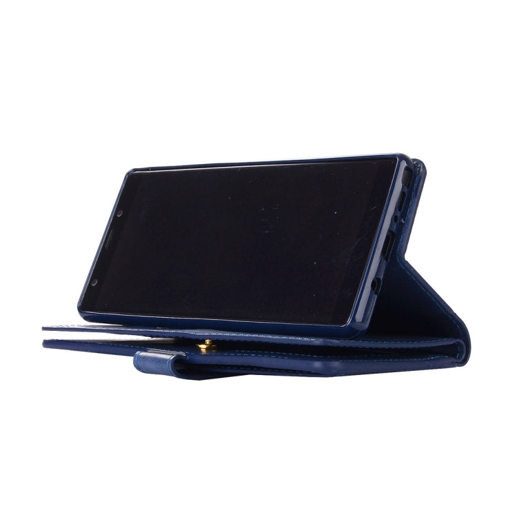 For Samsung Galaxy Note8 Multifunctional Zipper Horizontal Flip Leather Case with Holder & Wallet & 9 Card Slots & Lanyard
