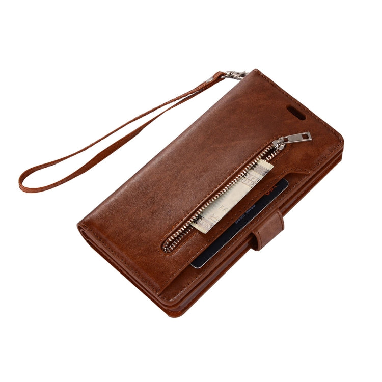 For Samsung Galaxy Note8 Multifunctional Zipper Horizontal Flip Leather Case with Holder & Wallet & 9 Card Slots & Lanyard