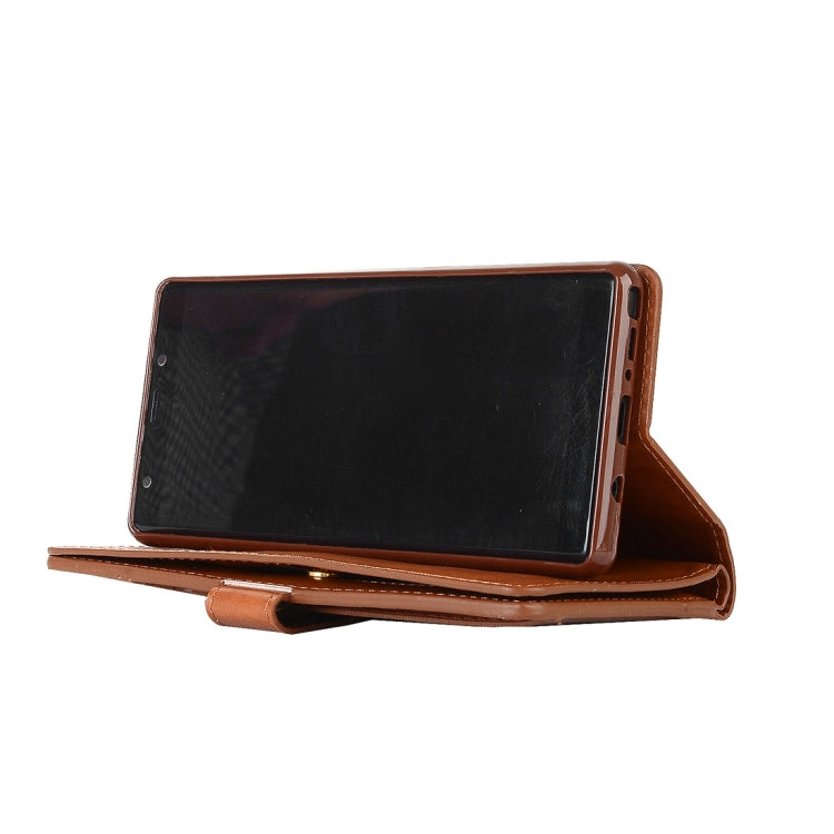 For Samsung Galaxy Note8 Multifunctional Zipper Horizontal Flip Leather Case with Holder & Wallet & 9 Card Slots & Lanyard