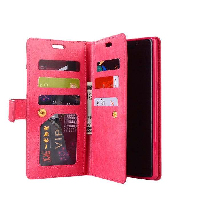 For Samsung Galaxy Note8 Multifunctional Zipper Horizontal Flip Leather Case with Holder & Wallet & 9 Card Slots & Lanyard