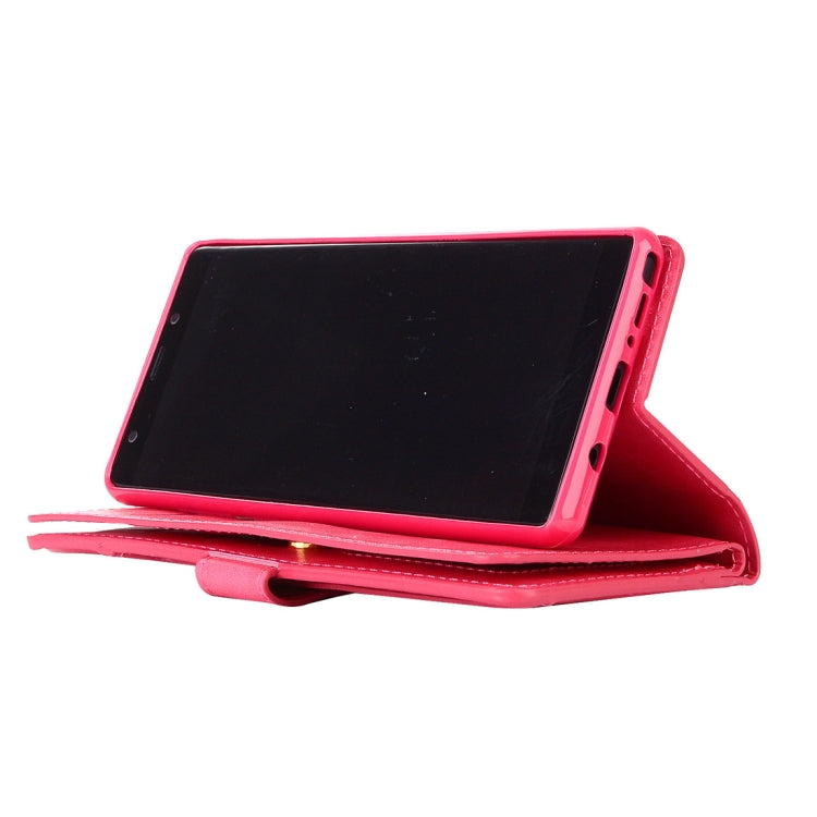 For Samsung Galaxy Note8 Multifunctional Zipper Horizontal Flip Leather Case with Holder & Wallet & 9 Card Slots & Lanyard