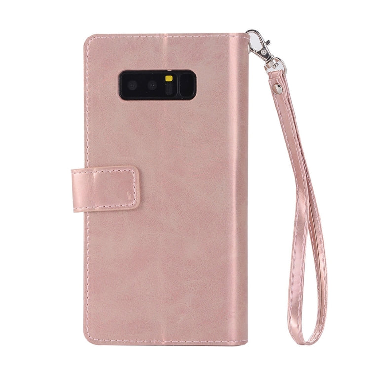 For Samsung Galaxy Note8 Multifunctional Zipper Horizontal Flip Leather Case with Holder & Wallet & 9 Card Slots & Lanyard