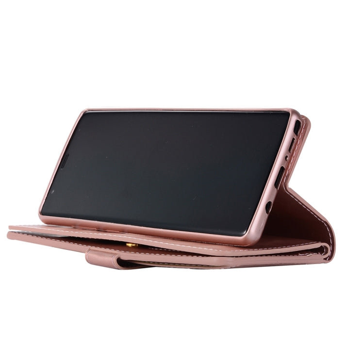 For Samsung Galaxy Note8 Multifunctional Zipper Horizontal Flip Leather Case with Holder & Wallet & 9 Card Slots & Lanyard