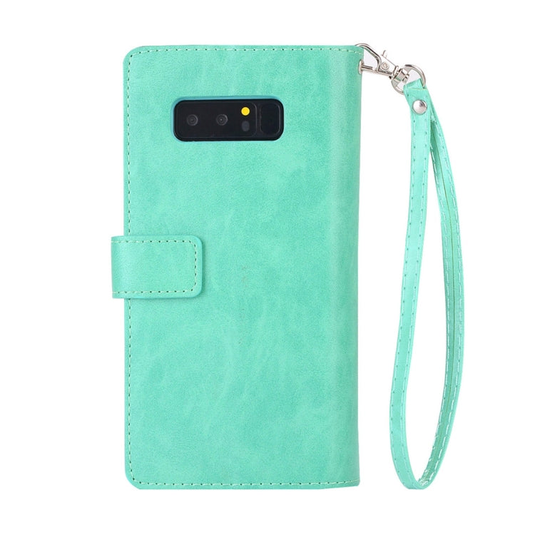 For Samsung Galaxy Note8 Multifunctional Zipper Horizontal Flip Leather Case with Holder & Wallet & 9 Card Slots & Lanyard