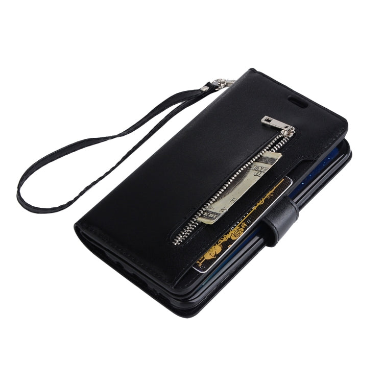 For Samsung Galaxy S8 Multifunctional Zipper Horizontal Flip Leather Case with Holder & Wallet & 9 Card Slots & Lanyard