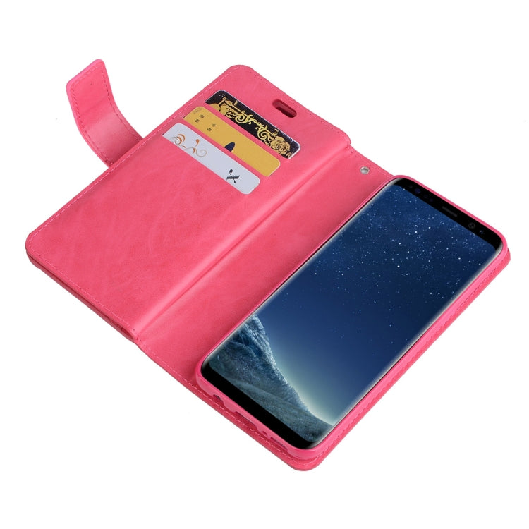 For Samsung Galaxy S8 Multifunctional Zipper Horizontal Flip Leather Case with Holder & Wallet & 9 Card Slots & Lanyard