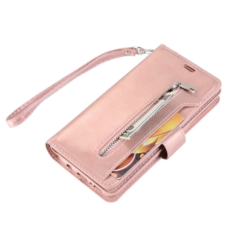 For Samsung Galaxy S8 Multifunctional Zipper Horizontal Flip Leather Case with Holder & Wallet & 9 Card Slots & Lanyard